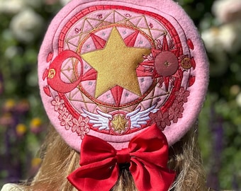 Embroidered Cardcaptor Sakura Wool Beret Cosplay: Anime Cosplay, Magical Girl Christmas gift
