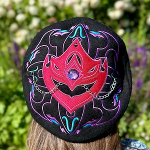 Tartaglia Childe Genshin Impact Fatui Baret Geborduurde Gothic Anime Cosplay Hoed