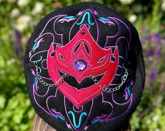 Tartaglia Childe cosplay Genshin Impact Fatui Beret Embroidered Gothic Anime Cosplay Hat