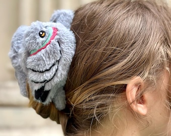 Pigeon Hair Claw Fluffy Bird Lover Gift Whimsical Hair Accessory
