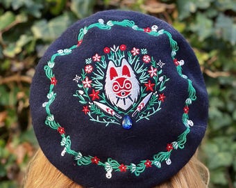 Księżniczka Mononoke Beret Haftowany Kapelusz San Wolf Cosplay Ghibli Prezent