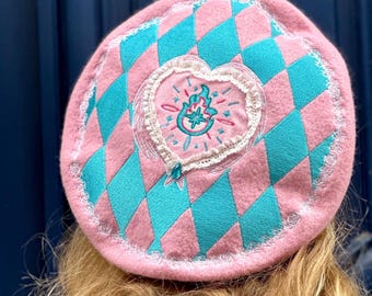 Howl's Moving Castle Beret – Calcifer Embroidered Wool Lolita Headdress