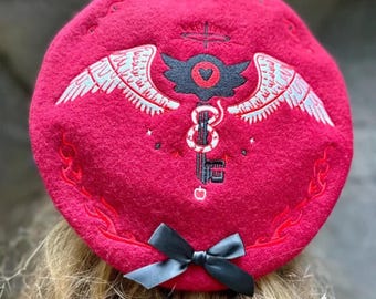Hazbin Hotel Embroidered Wool Beret – Alastor Lucifer Charlie Angel dust cosplay