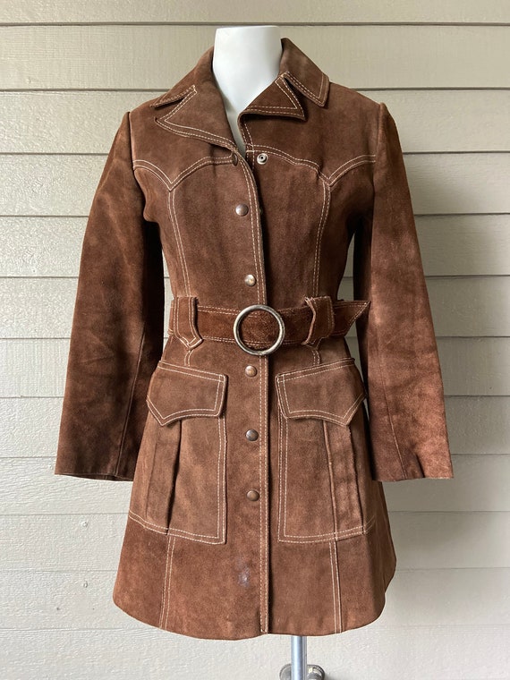Amazing 1970's Jospeh Magnin brown suede jacket wi