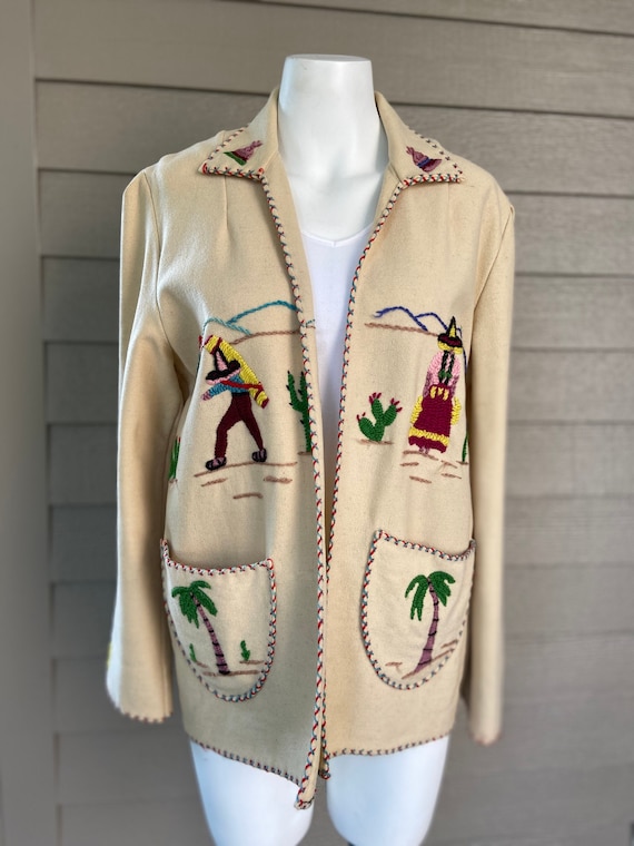 Fabulous Vintage 1950's Mexican Wool Jacket