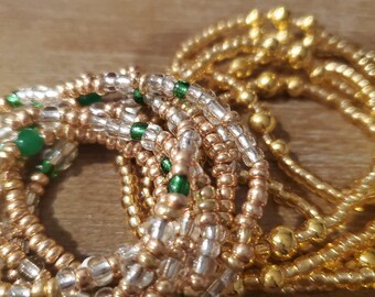gold african waist beads 30