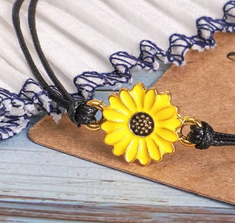 Sunflower Promise Bracelets for Best Friends Long Distance Etsy