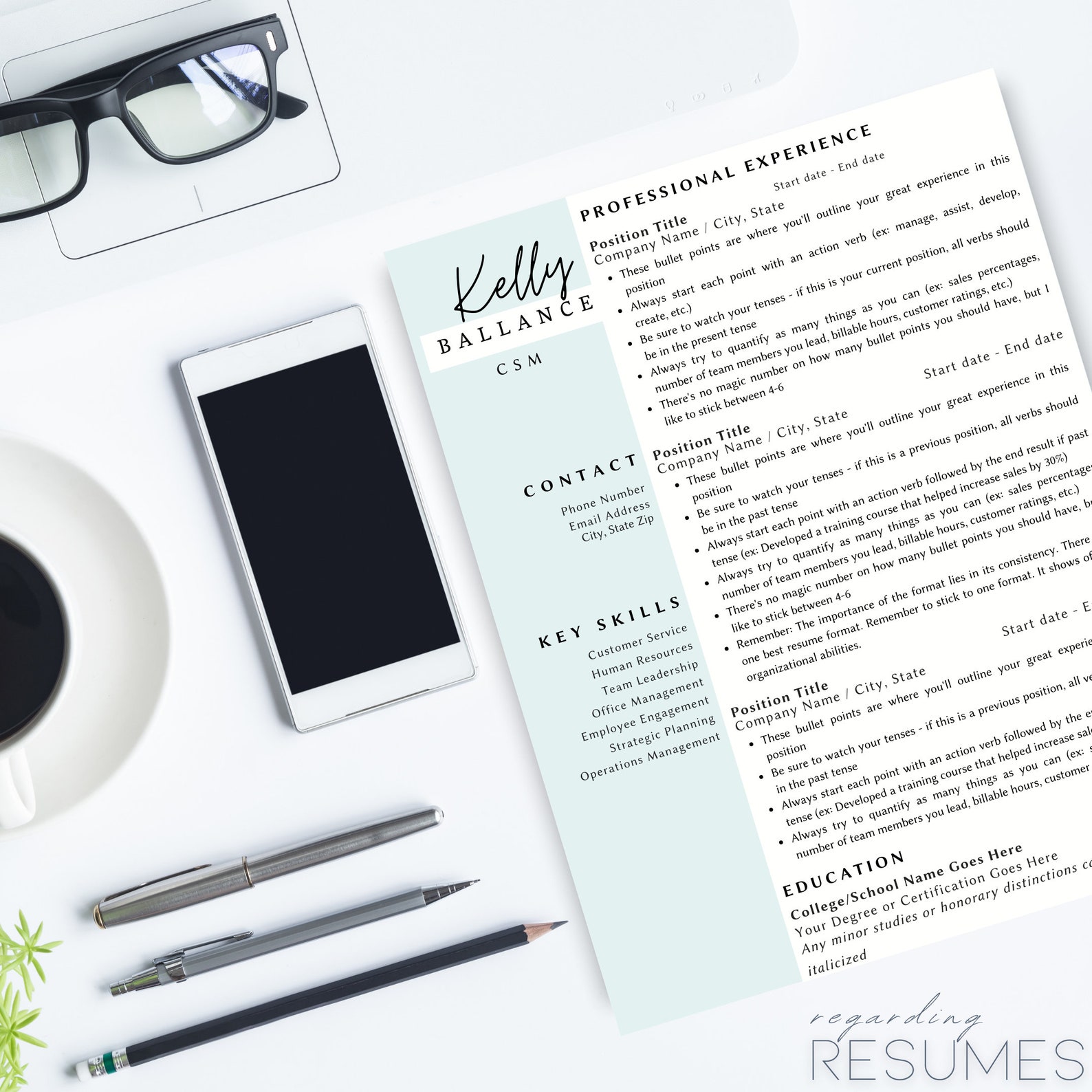 resume and cover letter template canva