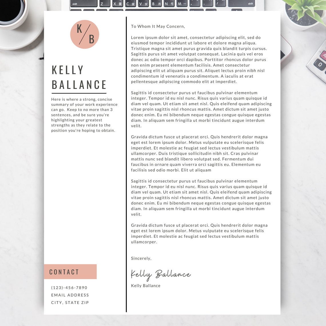 cover letter for resume canva