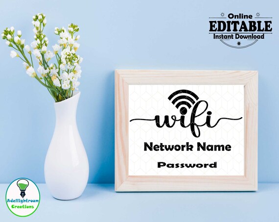 Wifi Password Sign Printable Wifi Guest Sign Wifi is on the | Etsy