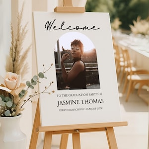 Printed  Shipped Personalized Graduation Welcome Sign, Grad Decoration, Custom Sign Printing, Graduate Name, Matte Party Poster, Foam Board