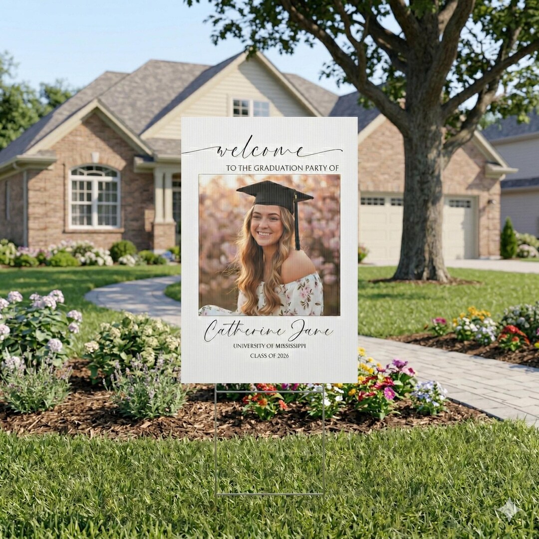 Graduation Photo Congratulations Plastic Yard Sign | Class of 2026 - Etsy
