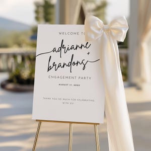 Printed & Shipped Engagement Party Welcome Sign, Modern Wedding Decor, Minimalist Personalized Party Decorations, Custom Poster, Foam,