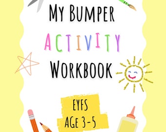 My Bumper Activity Workbook for Pre-school or Reception Kids Children Age 3-5- Downloadable PDF File- Activities Wordsearch Spelling Numbers