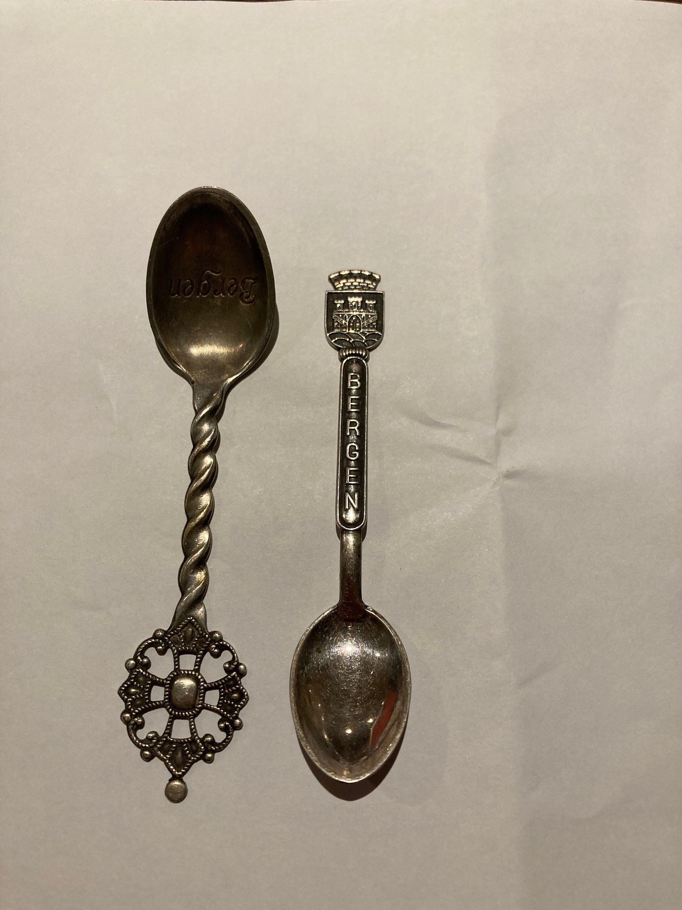 Two Beautiful Norwegian Silver Spoons Marked Bergen Norway Etsy UK