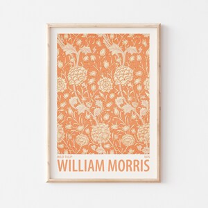 William Morris Exhibition Printable Poster, Flower Pattern Digital Art Print, Wild Tulip Modern Wall Art