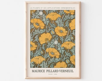 Vintage Flower Pattern Art Print, Maurice Pillard Verneuil Poster