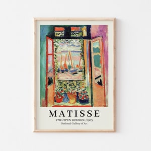 Matisse Exhibition Art Print, Open Windows Poster, Vintage Colorful Wall Art, Henri Matisse Home Decor, UNFRAMED