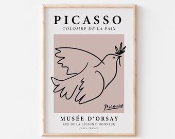 Picasso Dove of Peace Poster, Minimalist Line Art Print