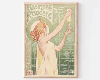 Vintage Absinth Robette Poster, druckbare Werbung (digitaler Download)