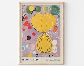 Hilma Af Klint Print, Vintage Exhibition Poster, Ten Largest Adulthood Print, Abstract Colorful Wall Art, UNFRAMED