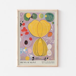 Impresión de Hilma Af Klint, Póster de exposición vintage, Diez impresiones más grandes de la edad adulta, Arte de pared colorido abstracto, SIN MARCO