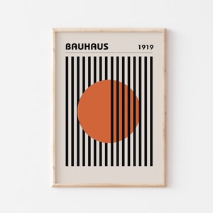 Mid-Century Art Print, Bauhaus Exhibition Poster, Minimalist Wall Art, Geometric Art Print, UNFRAMED