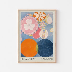 Hilma Af Klint Artwork, Vintage Exhibition Poster, The Ten Largest No. 02 Childhood Print, Abstract Colorful Wall Art, UNFRAMED