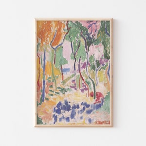 Impresión de Henri Matisse, Paisaje cerca de Collioure, Póster imprimible, Arte de pared colorido vintage, Decoración de pared abstracta