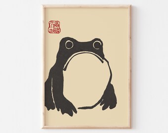 松本鳳司 不機嫌な青カエル 1814年。ホームデコレーション ウォール