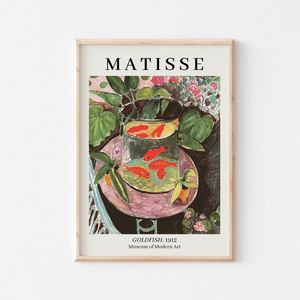 Matisse Goldfish Print, Fine Art Print, Modern Colorful Wall Art, Exhibition Print Wall Decor, Modern Painting, UNFRAMED