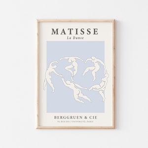 Matisse Wand Kunst, Der Tanz Kunstdruck, Himmel Blau Abstrakt Ausstellung Poster, Moderne Abstrakte Tänzer Kunstwerk, UNGERAHMT