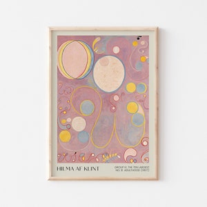Hilma Af Klint Poster, Vintage Ausstellungsdruck, Die zehn Größte Erwachsenenbildung Nr. 8 Druck, Abstrakte Bunte Wandkunst, UNGERAHMT
