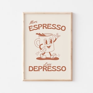 Stampa da parete con citazione retrò, Più decorazioni da parete Espresso, Stampa d'arte del caffè, Arte da parete della cucina, Poster STAMPATO, Arredamento vintage, SENZA CORNICE