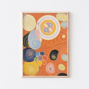 Hilma Af Klint Artwork, Vintage Art Reproduction Poster, The Ten Largest No. 3 Youth Print, Abstract Colorful Wall Art, UNFRAMED