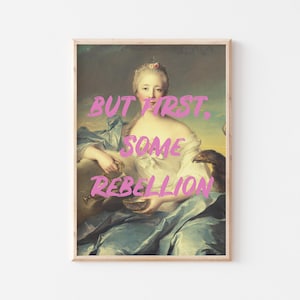 Feminist Art Print, Altered Art Poster, Printable Wall Art, Digital Download Classical Painting, Quote Art Print