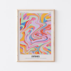 Aura Poster, Retro Gradient Print, Vintage Psychedelic Wall Art, Colorful Positive Aesthetic Room Decor, Euphoria Art Print, UNFRAMED