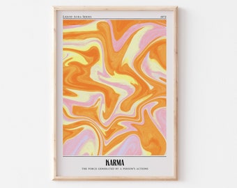 Retro Aura Art Print, Psychedelic Gradient, Positive Decor (UNFRAMED)