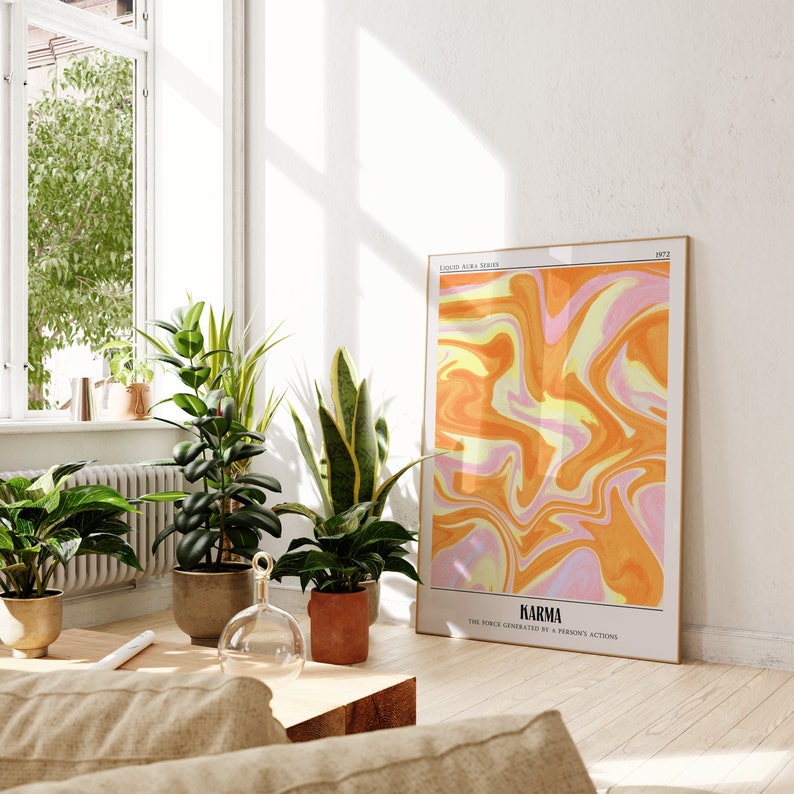 Karma Aura Art Print, Retro Hippie Decor (digital Download) - Etsy