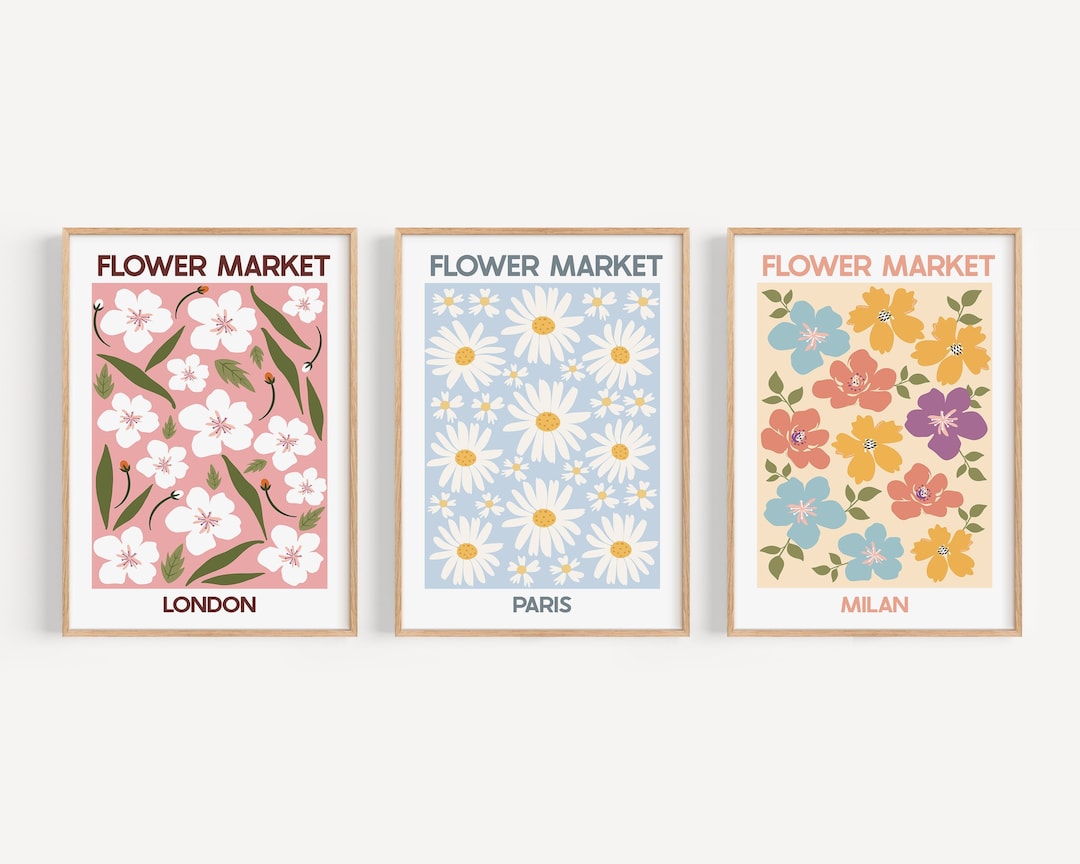 Abstract Floral Art Prints, Flower Market Gallery Wall Set - Etsy