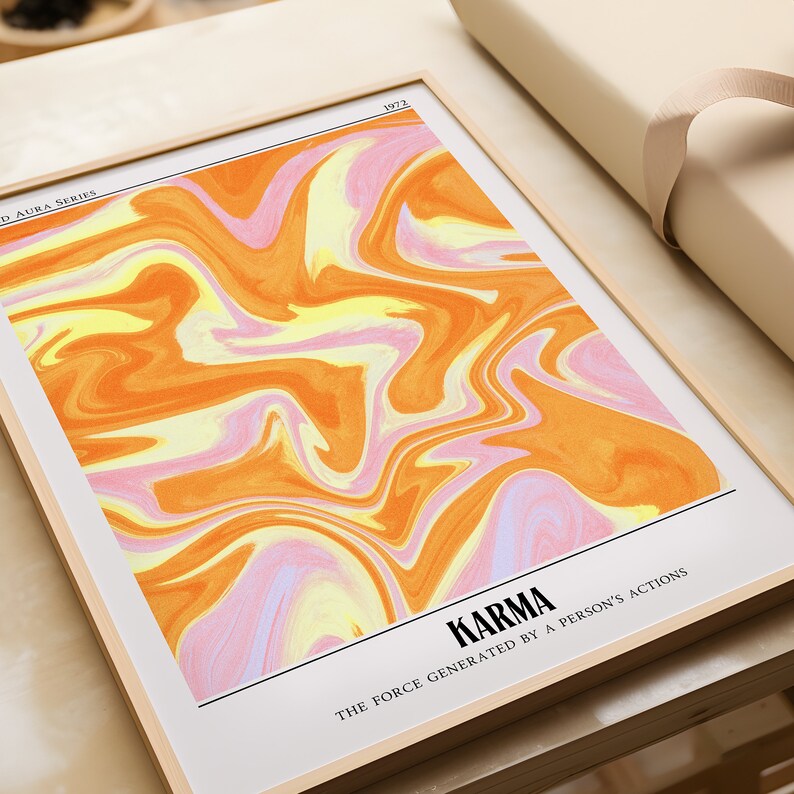 Karma Aura Art Print, Retro Hippie Decor (digital Download) - Etsy