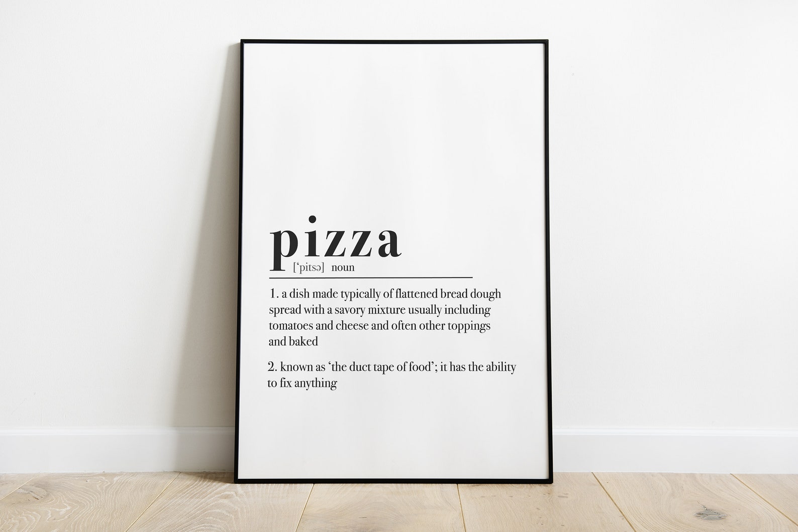 Pizza Definition Printable Dictionary Poster Kitchen Wall Etsy