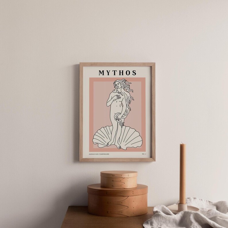 Greek Goddess Line Art Print, Minimalist Mythology Poster image 9
