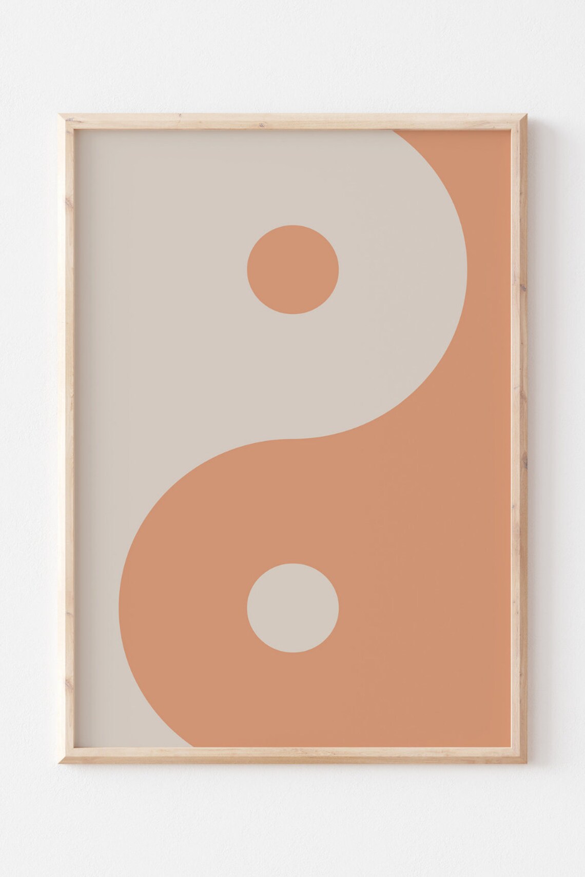 Yin Yang Wall Art Minimalist Poster Color Block Orange Beige | Etsy