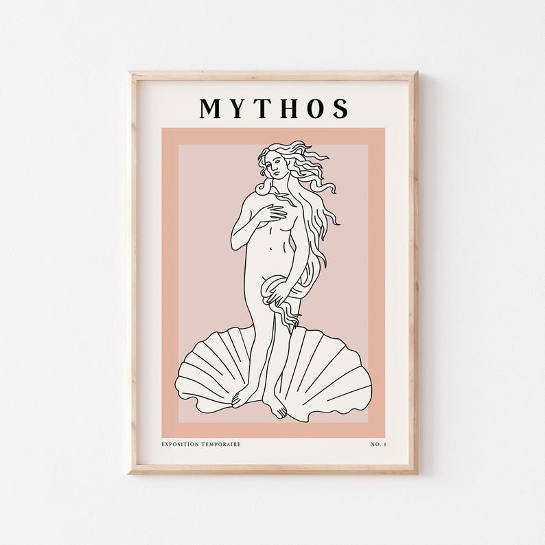 Greek Goddess Line Art Print, Minimalist Mythology Poster image 2