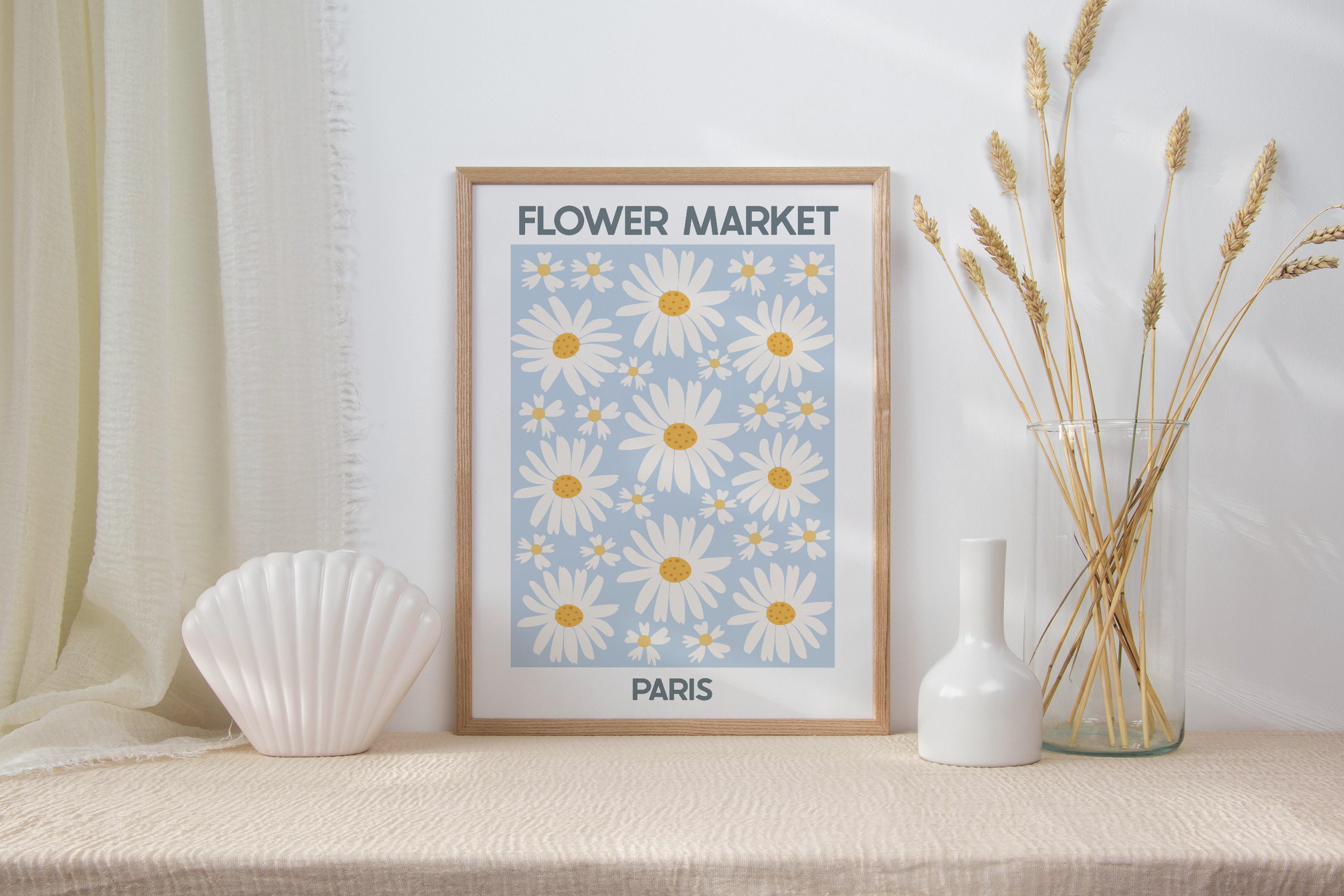 Flower Market Print Paris Printable Poster Scandinavian - Etsy
