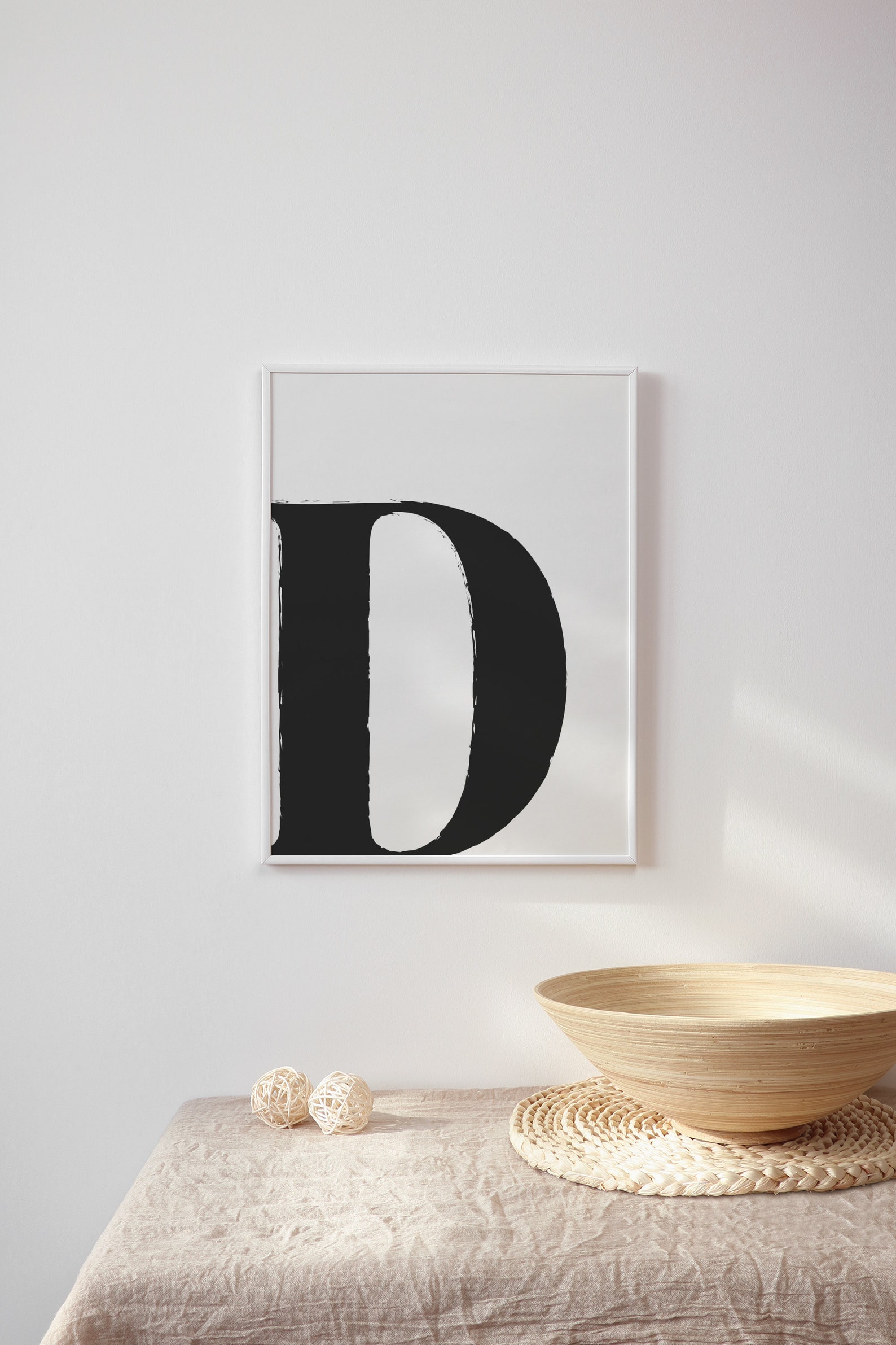 Letter D Initial Monogram Print Printable Wall Art | Etsy
