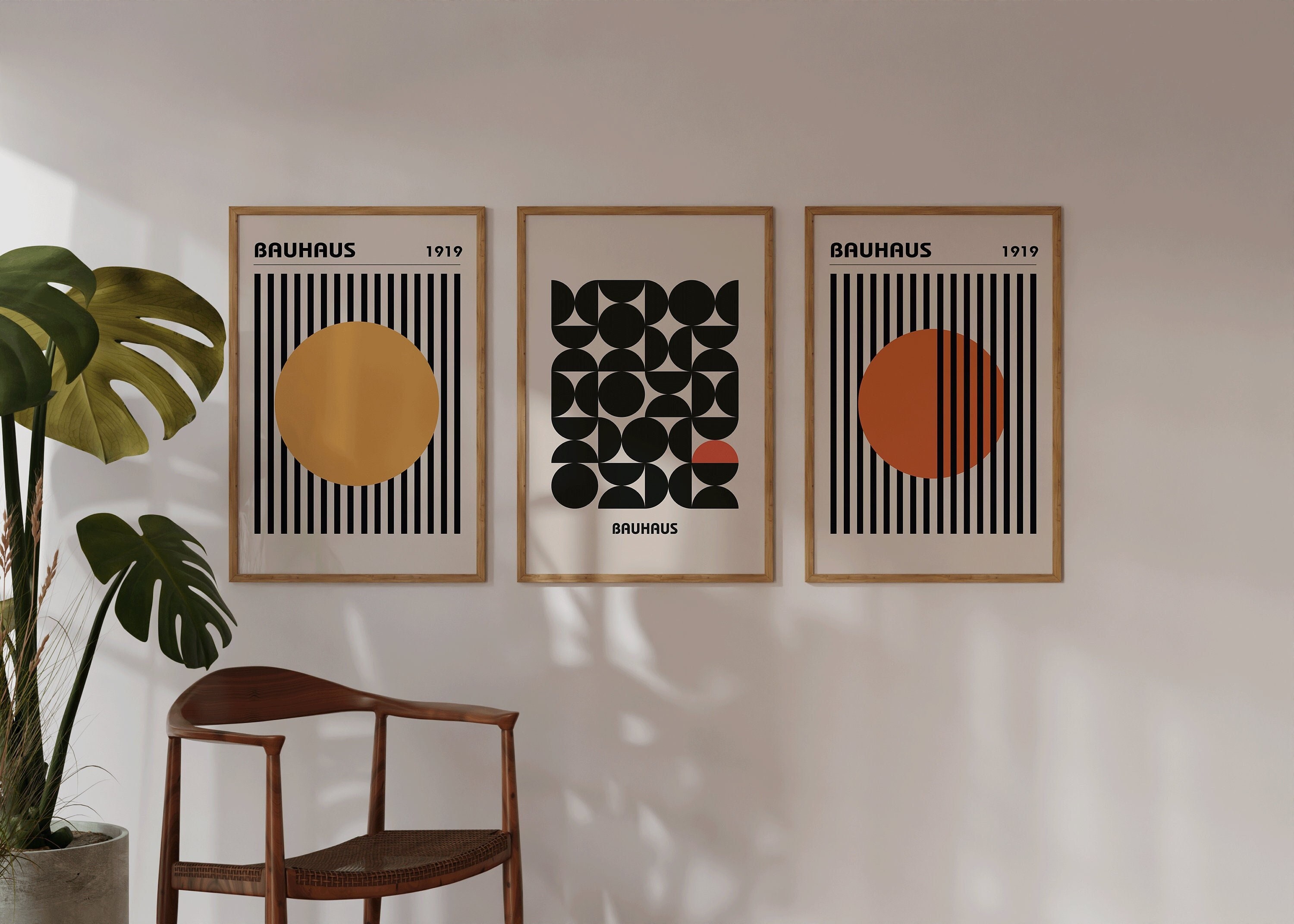 Bauhaus Print Set, Abstract Minimalist Art, Set of 3 - Etsy