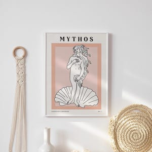 Greek Goddess Line Art Print, Minimalist Mythology Poster image 4