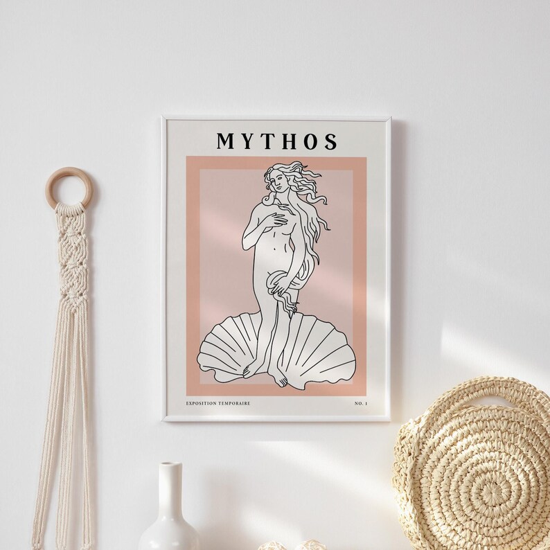 Greek Goddess Line Art Print, Minimalist Mythology Poster image 4